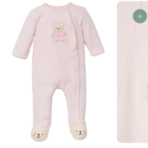 Pink Bear Footed One-Piece