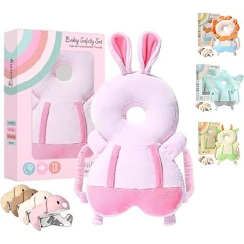 Baby Head Protector Backpack – Bunny | Anti-Fall Safety Pillow for Toddlers | ASTM & CPSIA Certified