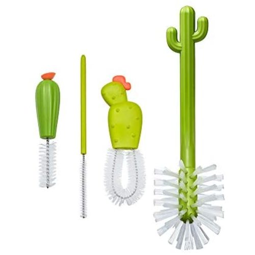 Boon Cacti Bottle Cleaning Brush Replacement Set, 4-Piece, Green