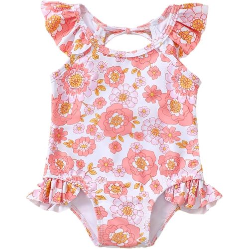 Saeaby Newborn Baby Girl Swimsuit Toddler Ruffle Swimsuit Bikini Tankini Infant Swimwear One Piece Bathing Suits for Girls