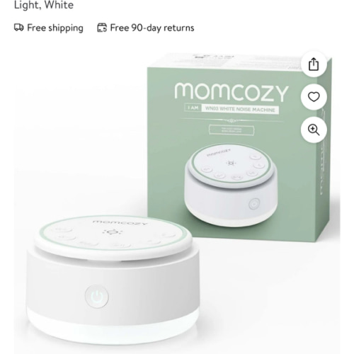 Momcozy Sound Machine for Baby 20 Smooth Sound with Touch Light, White