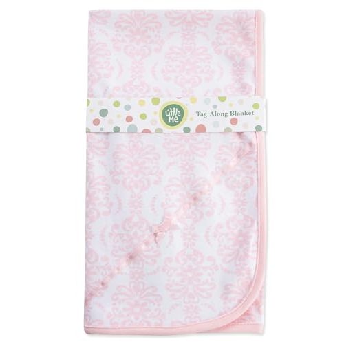 Little Me Unisex Baby Swaddling Receiving Blankets, Damask Scroll, 30 x 27 Inches