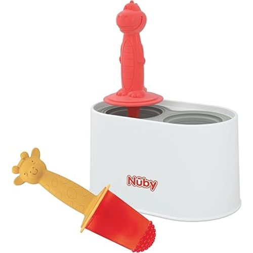 Nuby Animal Pops Ice Pop Mold - Homemade Treats for Kids - Teething Relief - 4+ Months