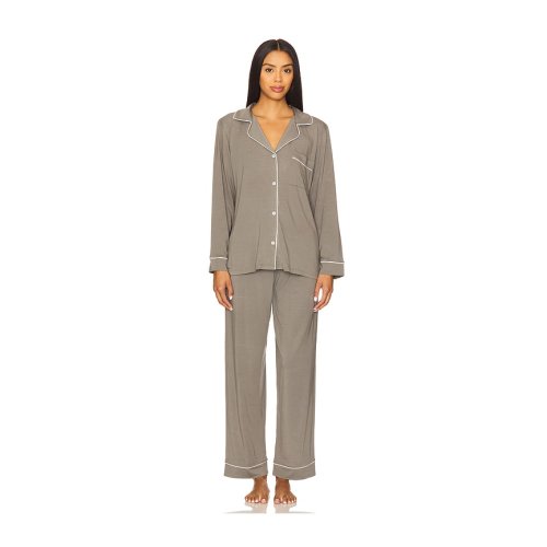 Gisele Long Pj Set - Smokey Olive, XS