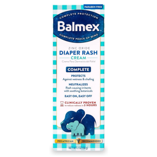 Balmex Complete Protection Baby Diaper Rash Cream with Zinc Oxide + Soothing Botanicals, 2 Ounce