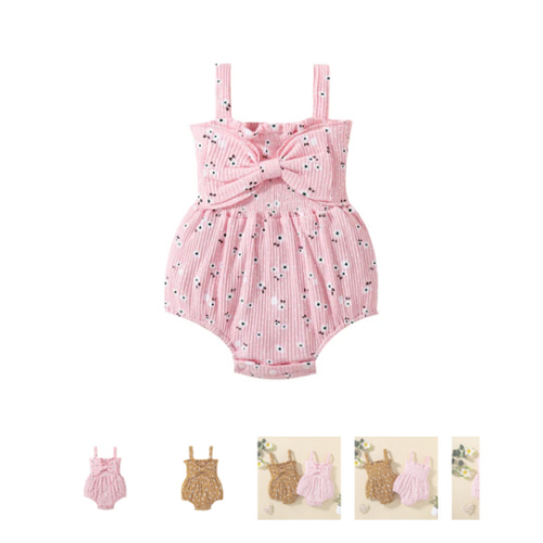 MAREILLE Floral Bowtie Romper - Hazel & Bo