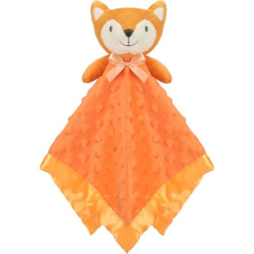 Pro Goleem Fox Security Blanket Orange Soft Baby Lovey Unisex Lovie Baby Gifts for Newborn Toddler Snuggle Toy Stuffed Animal 16 Inch