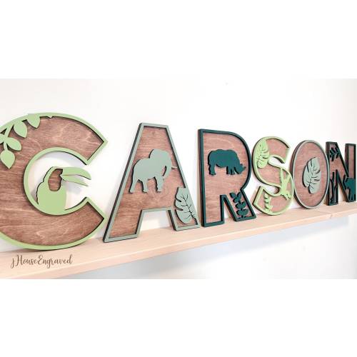 Safari Name Sign, Safari Nursery Letters, Safari Animals Custom Name Sign, Safari Nursery Décor, Jungle Name Sign, Alphabet Letters