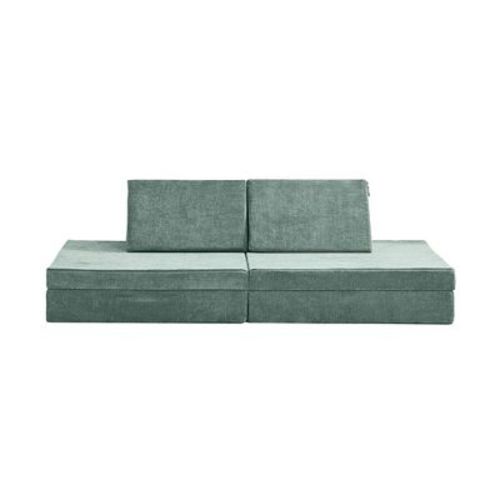 Yourigami Play Kids' Sofa Teal Blue: Modular Memory Foam Sectional, 4-piece Set, Ages 4-10, No Assembly Required