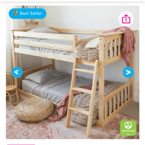 Twin Over Twin Low Bunk Bed – Max and Lily