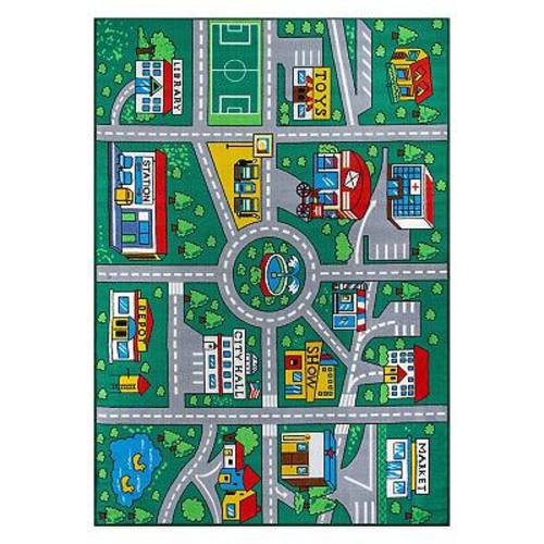 World Rug Gallery Isla Kids Playmat Road Traffic Educational Non Slip Area Rug