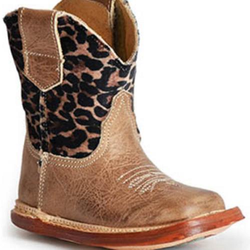 Roper Infant Girls' Cowbabies Cheetah Western Boots - Broad Square Toe