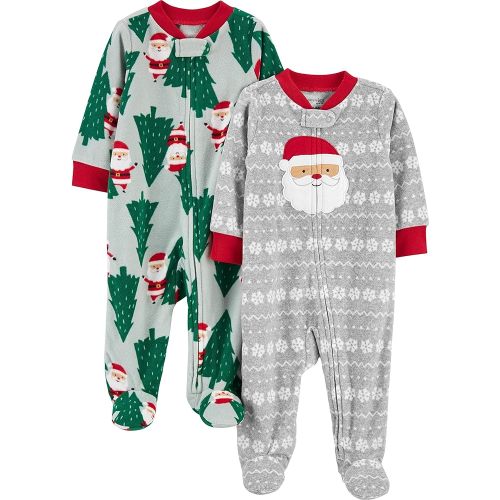 Simple Joys by Carter's Baby Holiday Fleece Footed Sleep and Play, Pack of 2