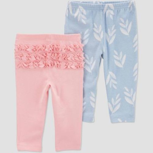Carter's Just One You® Baby Girls' 2pk Pull-on Pants - Light Blue/pink 12m
