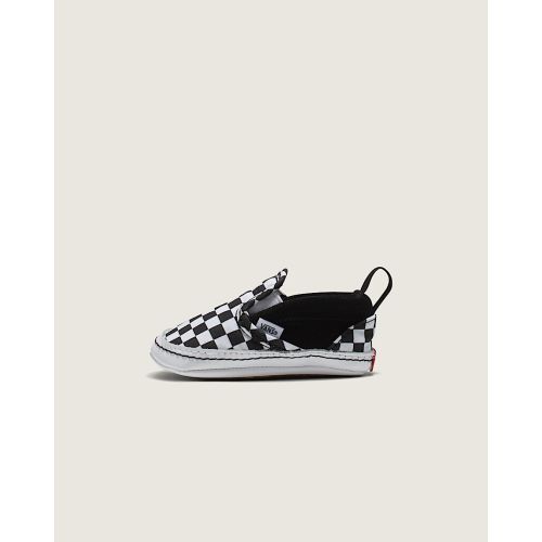Infant Slip-On V Checkerboard Crib Shoe in Black / True White | Vans 3-6 months