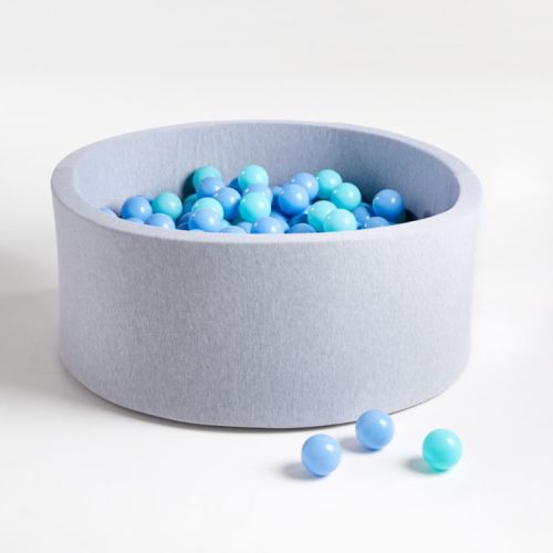 Baby and Toddler Light Grey Pop-Up Ball Pit with Blue Mixed Balls