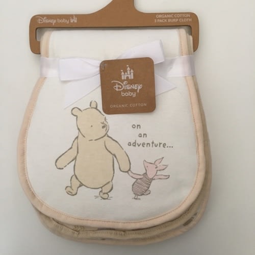 Burp Cloths Organic Cotton 3 pack Winnie the Pooh Theme NEW | Disney Baby