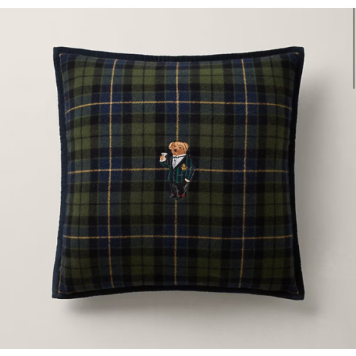 Tartan Polo Bear Throw Pillow