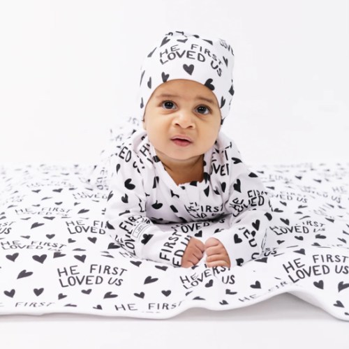 He First Loved Us PJ Footed Onesie Cotton – Holy Pals