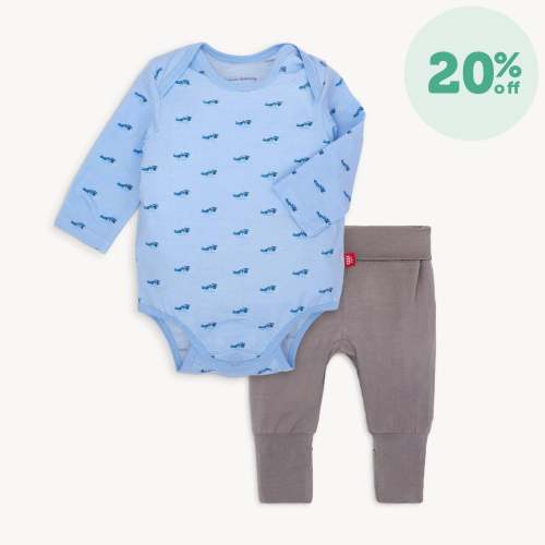 baby got track modal tiny tornado bodysuit + pant set