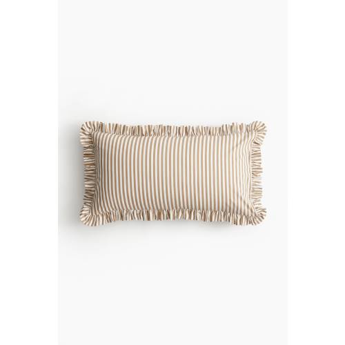 RUFFLE-TRIMMED COTTON CUSHION COVER