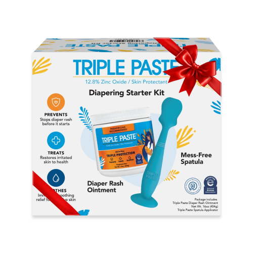 Triple Paste Diaper Rash Cream 16oz with Spatula Bundle, Zinc Oxide Ointment for Sensitive Skin