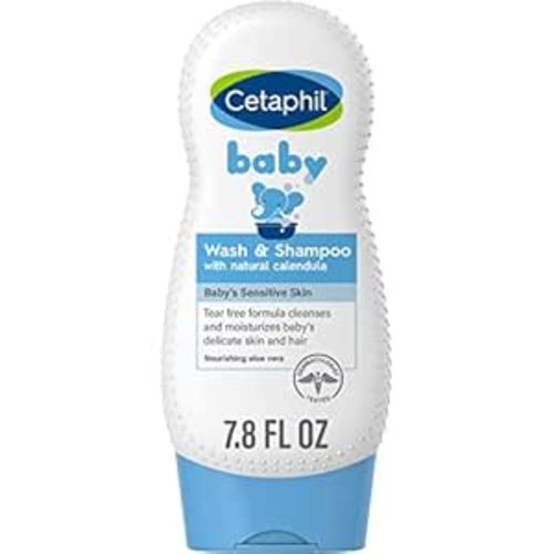 Cetaphil Baby Shampoo and Body Wash with Organic Calendula, Tear Free, Hypoallergenic, Ideal for Everyday Use, Dermatologist Tested, 7.8oz