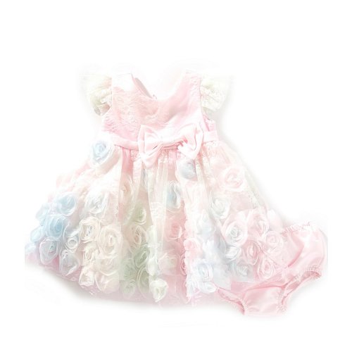 Rare Editions Baby Girls 3-24 Months Flutter-Sleeve Ombre Floral-Soutache-Embroidered Fit-And-Flare Dress