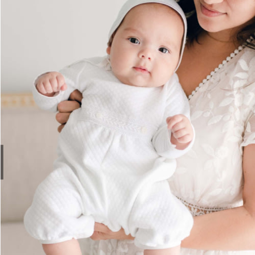 Elijah Newborn Romper | Quilted Cotton