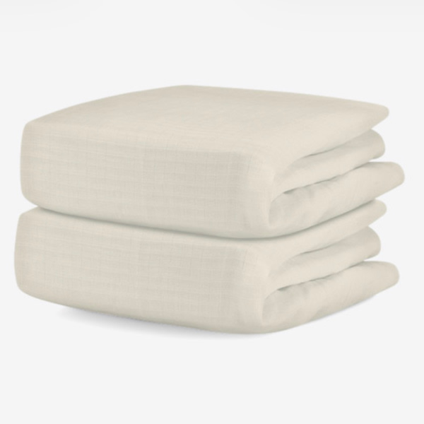 Newton Baby 2-Pack Organic Cotton Breathable Crib Sheets - Oatmeal 2 Pack