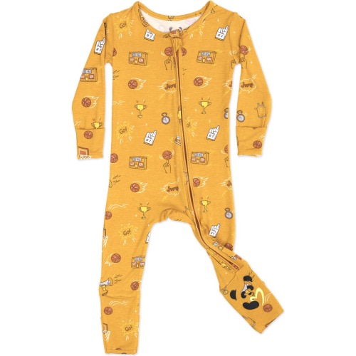 Baby & Toddler Kids' Basketball Fitted Convertible One-Piece Pajamas, 3M, Orange