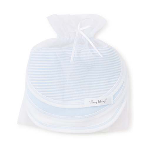 Blue Stripe 3 Pack Bib Set w/ Tulle Bag