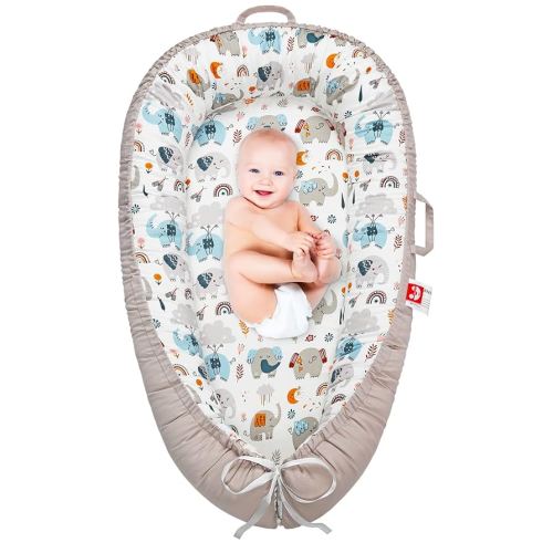 Baby Lounger for Newborn- Baby Nest Cover Co Sleeping for Baby 0-24 Months, Breathable Portable Infant Nest - Adjustable Cotton Soft Baby Floor Seat for Travel, Newborn Essentials Gifts