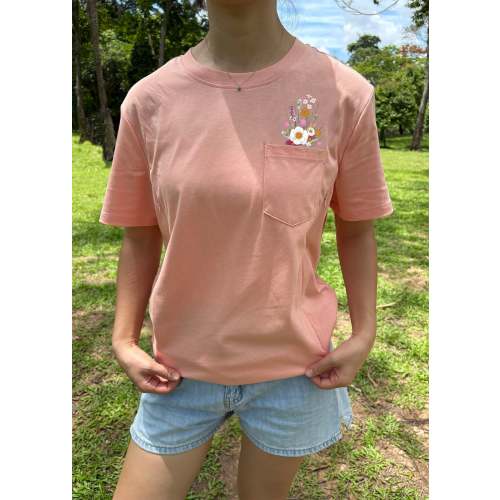 Faux Wild Flower Pocket Zip Nursing T-shirt