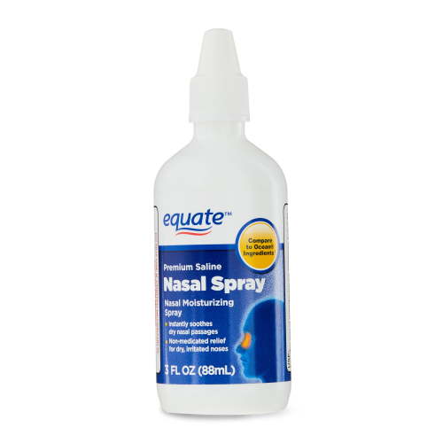 Equate Nasal Spray Premium Saline Liquid Mist for nasal Congestion - 3 fl oz, Compare to Ocean® Ingredients