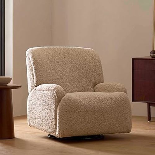 Namesake Winslow Recliner and Swivel Glider in Chai Shearling, GREENGUARD Gold and CertiPUR-US® Certified