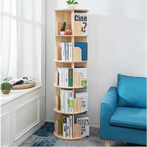 Heehee Estantería giratoria de 360 grados, estante de almacenamiento para niños y adultos, organizador multifuncional (5 niveles)