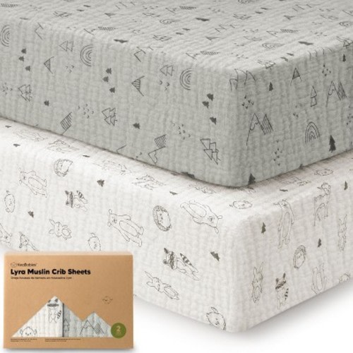 KeaBabies Lyra Muslin Crib Sheets for Boys, Girls, 2pk 52x28 Cotton Baby Crib Mattress Sheets Fitted, Soft, Breathable