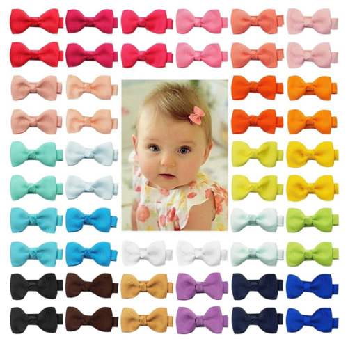 CÉLLOT Baby Hair Clips 50 Pieces 25 Colors in Pairs Baby Girls Fully Lined Bows Hair Pins Tiny 2" Hair Bows Alligator Clips for Girls Infants Toddlers