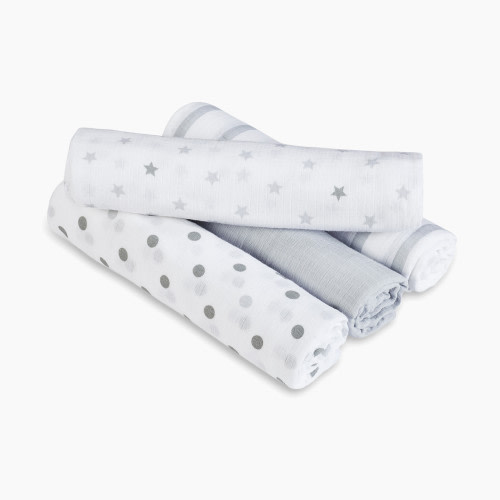 Aden + Anais Essentials Cotton Muslin Swaddle (4 Pack) - Dove