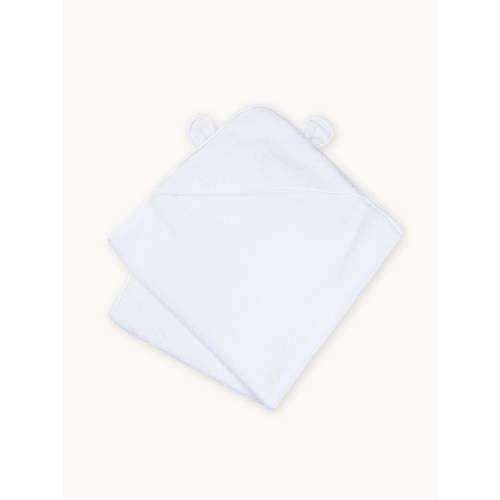 Cotton Hooded Towel - White