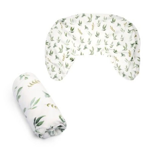 Boppy New Nursing Pillow Organic Cotton Cover, Green Leaves