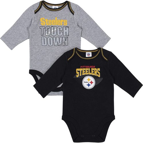 Gerber NFL unisex-baby Nfl Team 2 Pack Long Sleeve Onesie Bodysuit