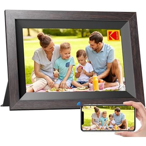 KODAK Digital Picture Frame, 32G10.1 Inch WiFi Digital Photo Frame 1280x800 HD IPS Touch Screen, Auto-Rotate, Share Photos and Videos via KODAK App, Gifts for Friends and Family - 1012W Black
