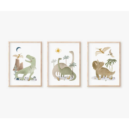 Dinosaur Art Print Set of 3