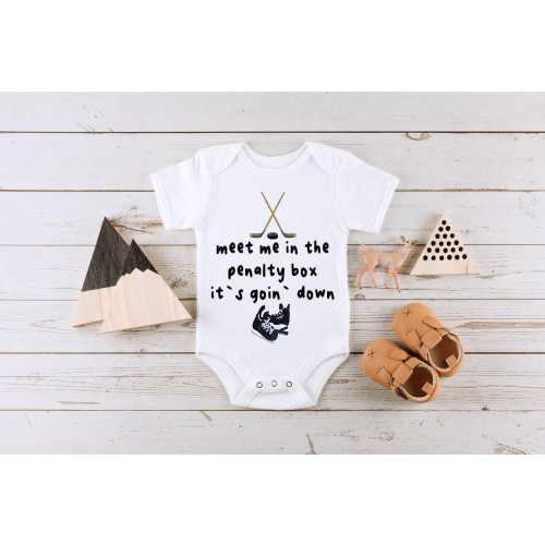 Funny Baby Onesie®, Hockey Penalty Box Onesie®, Baby Shower Gift, Baby Hockey Bodysuit, Hockey Themed New Dad Gift, Surprise Daddy