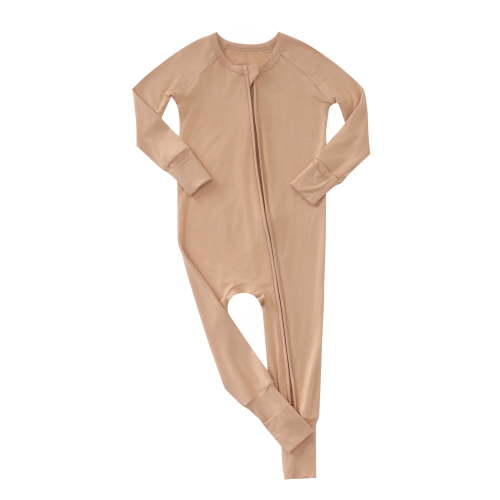 WIBACKER Baby Unisex Bamboo Viscose Pajamas with Mitten Cuffs-Boys Girls Front Zip Long Sleeve Footless Sleepers