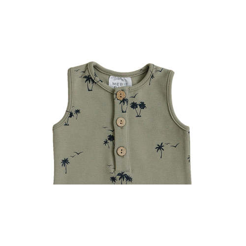 Palm Tree Short Romper