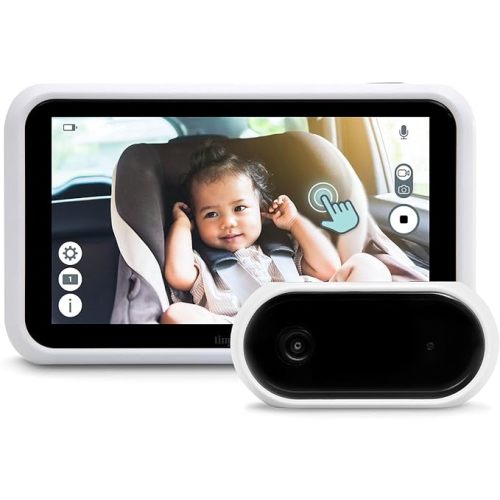 Tiny Traveler Baby Monitor - Tiny Basic Kit (TT002WA) White - Wireless Baby Car Monitor Camera with Sound, Auto Night Vision HD 720p 5" Touchscreen LCD Monitor, for Newborn