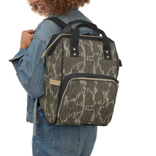 Bottomland Camo Multifunctional Diaper Backpack - Stylish Baby Bag, Travel Diaper Bag, Unisex Baby Backpack, Durable & Functional
